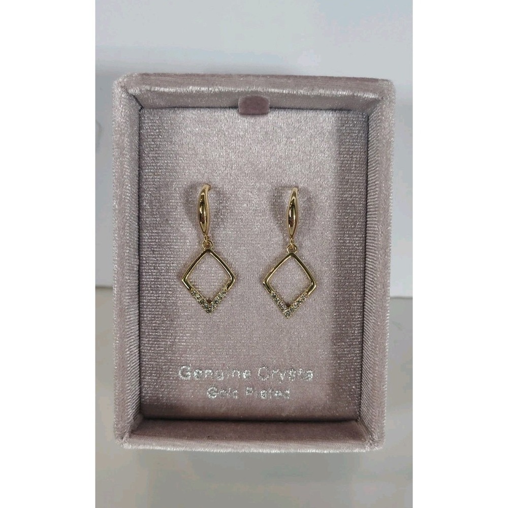 City By City Gold Plated Geniune Crystal Earrings